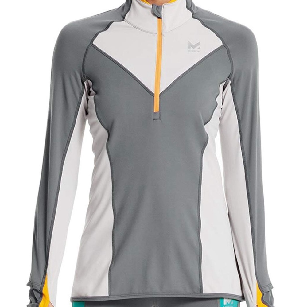 Lightweight 1/4 Zip Long Sleeve Shirt Gray White